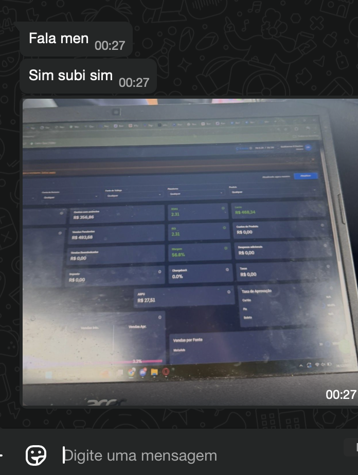 Print de resultado real de um aluno